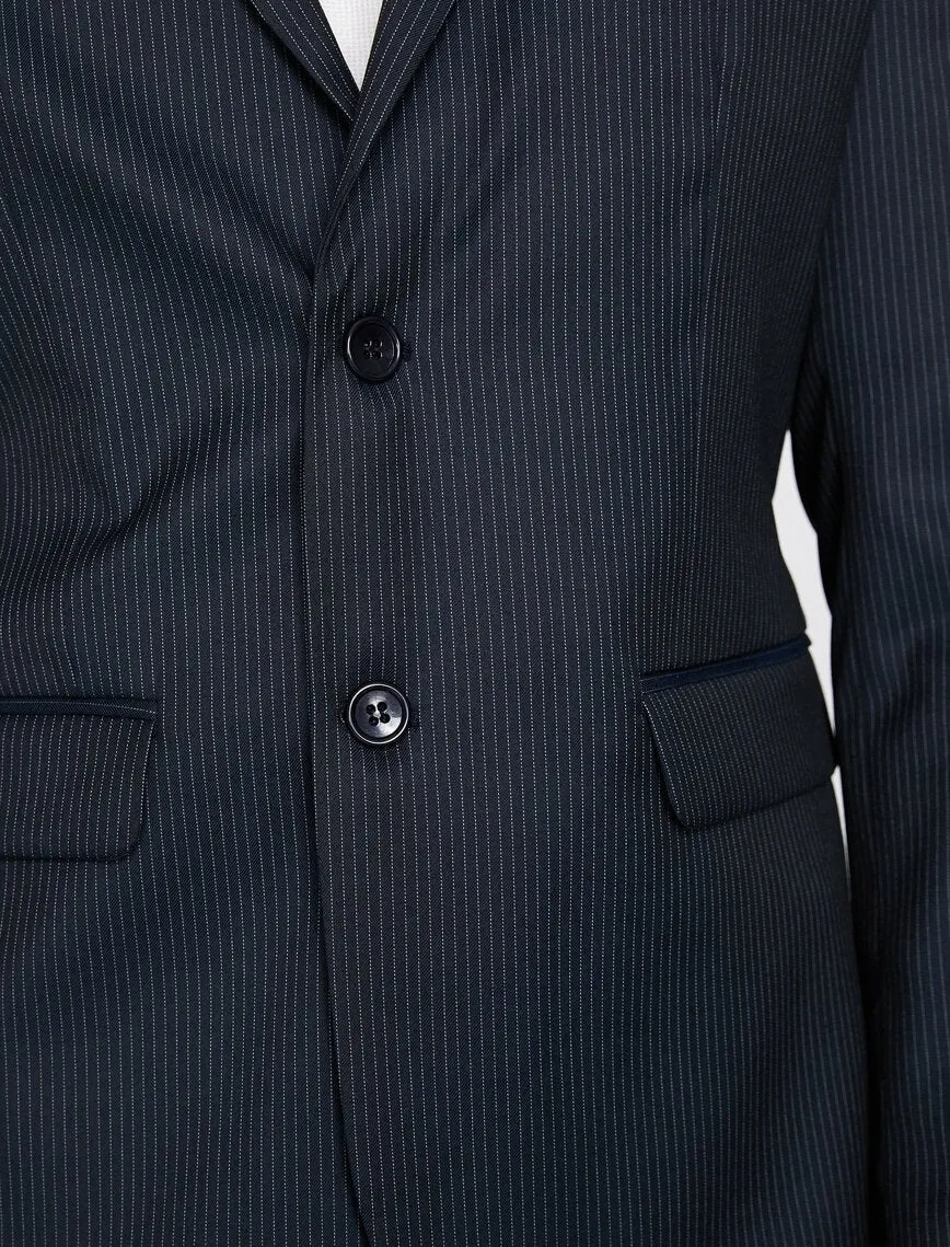 10808 Navy Blue Striped Blazer