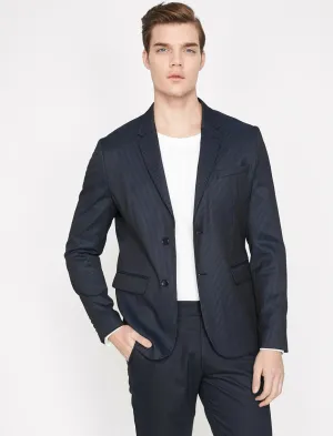 10808 Navy Blue Striped Blazer