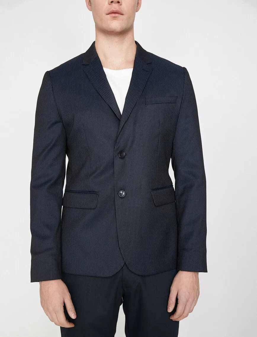 10808 Navy Blue Striped Blazer
