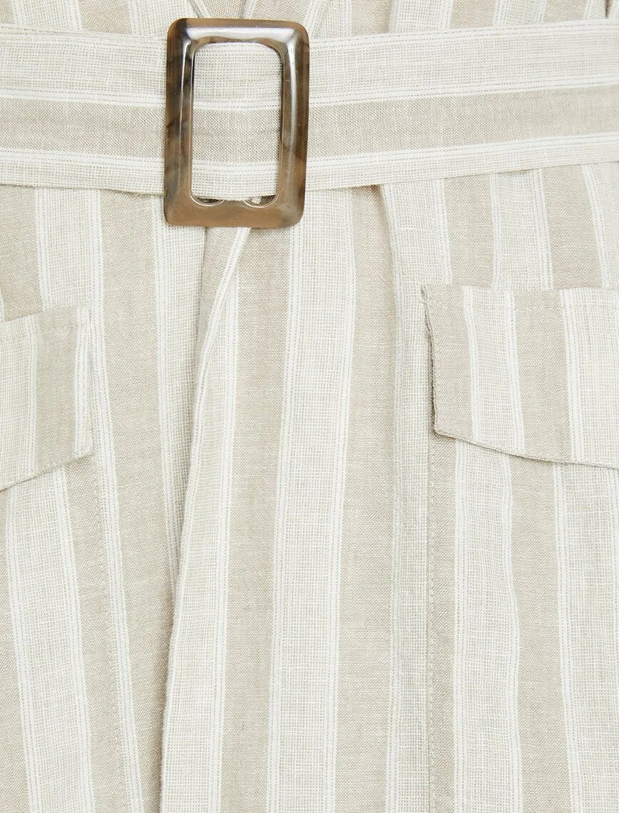 14949 Beige-Ecru Belted Jacket