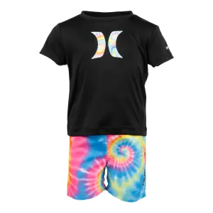 2pc Spiral Tie Dye Swim Trunk Set