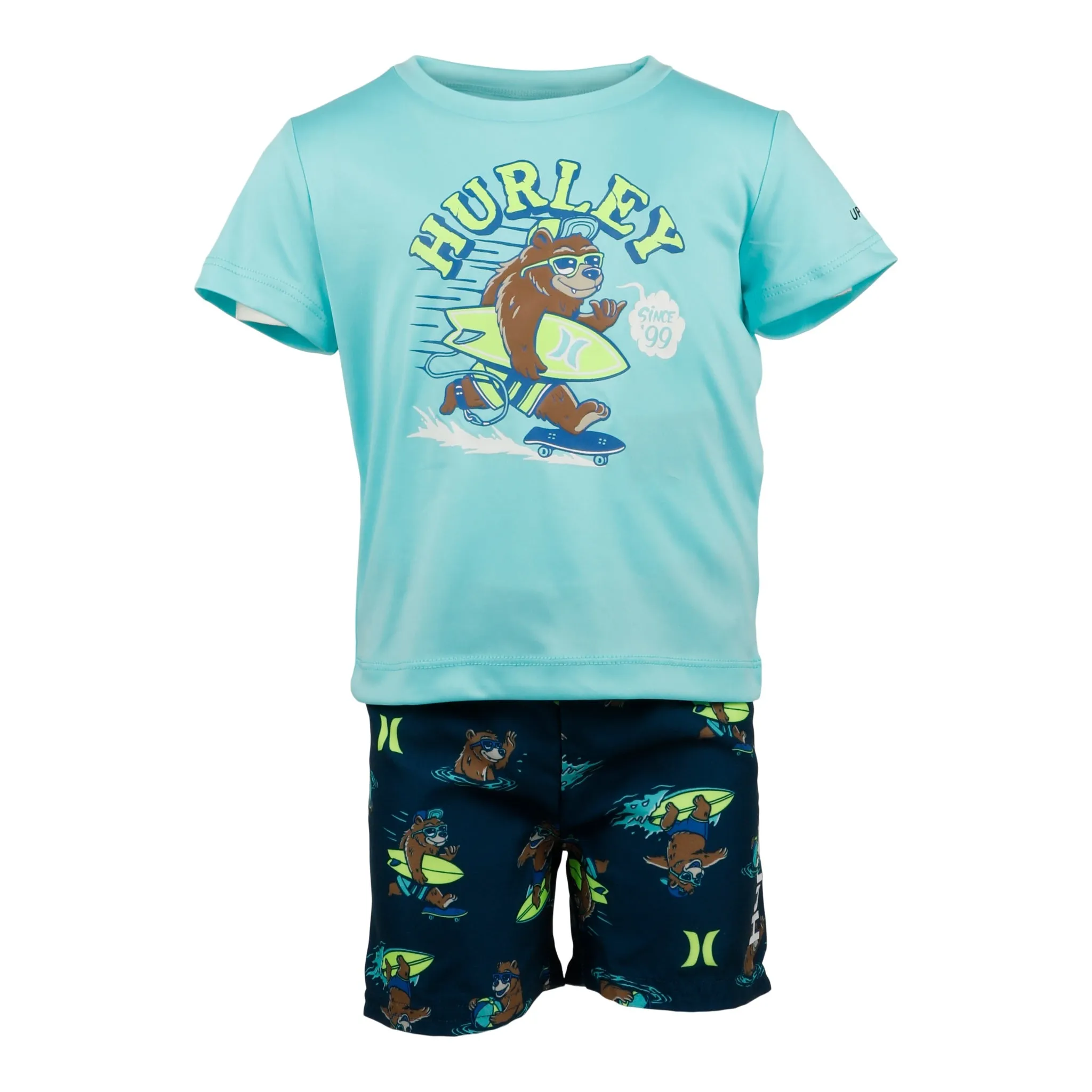 2pc Surfin Bear Swim Trunk Set