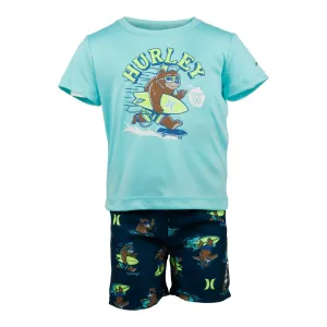 2pc Surfin Bear Swim Trunk Set