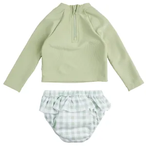 3 Piece Girls L/S Rashguard, Bottoms, & Hat