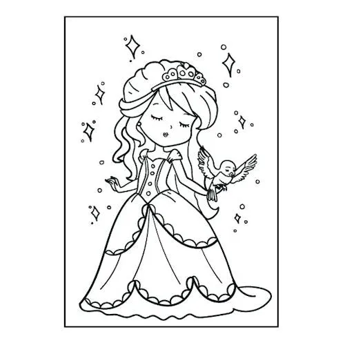 A4 My Pretty Princess & Ballerina Colouring Book - Enchanting Designs High Quality Paper