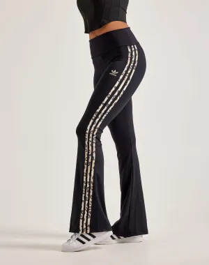 Adidas Leopard Luxe 3-Stripes Flared Leggings