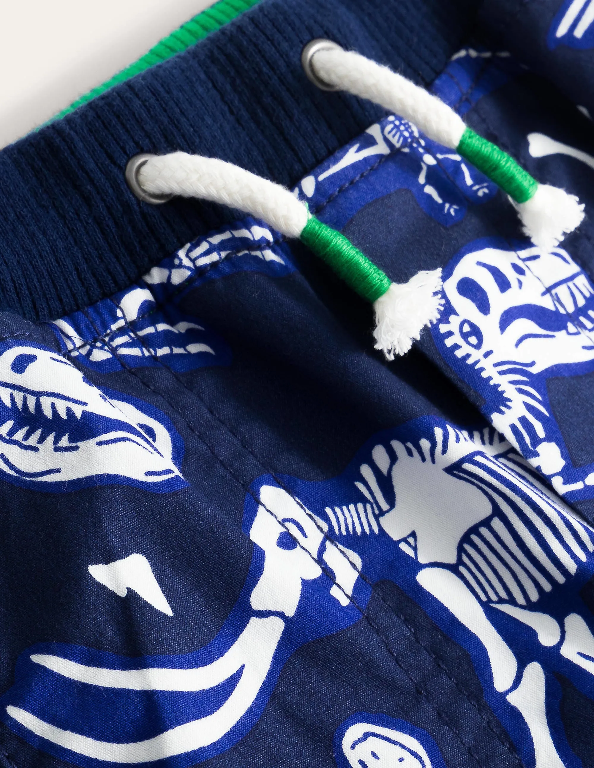 Adventure Shorts-Starboard Blue Dino Skeletons