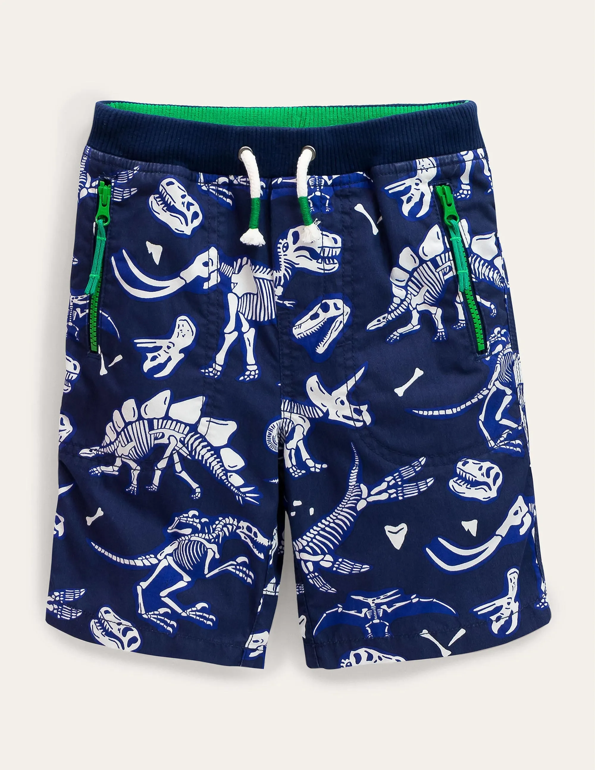 Adventure Shorts-Starboard Blue Dino Skeletons