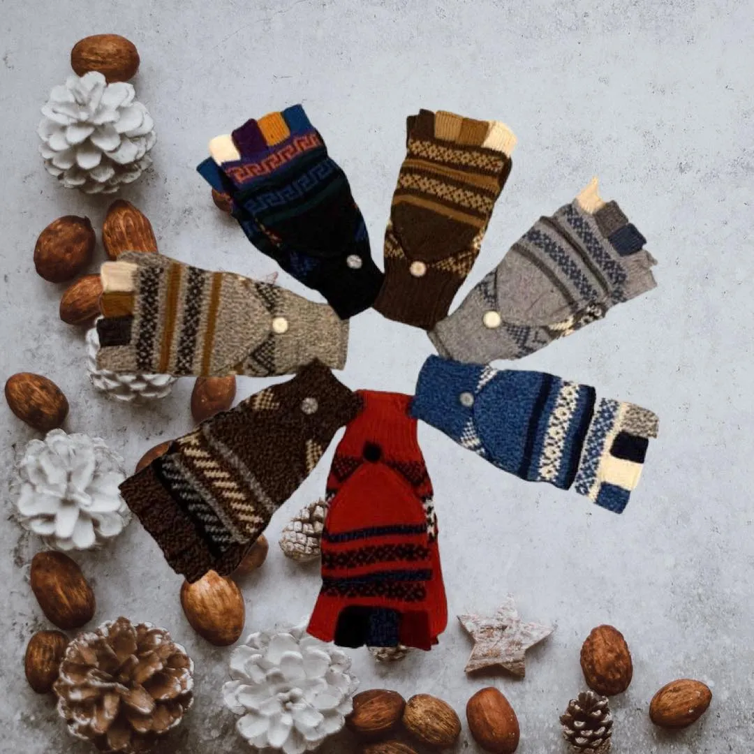 Alpaca fingerless gloves