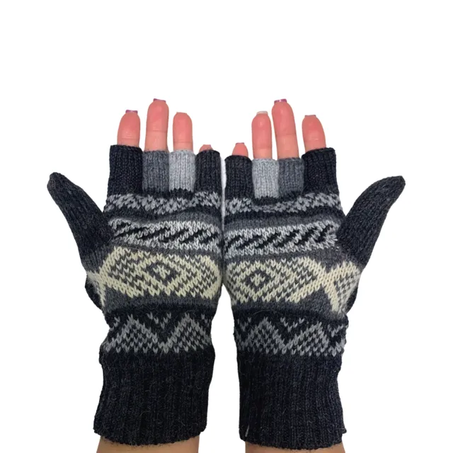 Alpaca fingerless gloves