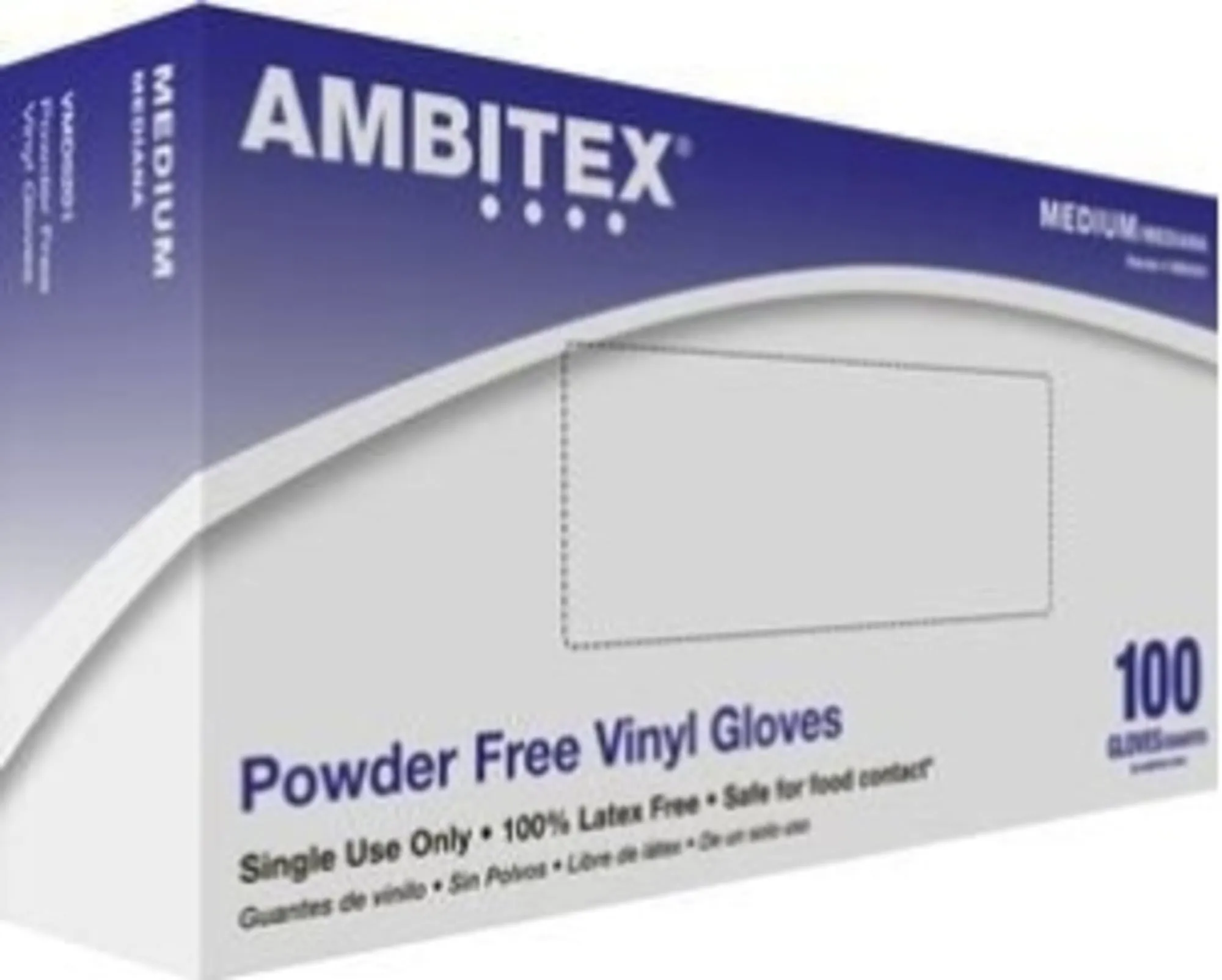 Ambitex VLG5201 Vinyl General Purpose Gloves, Box of 100