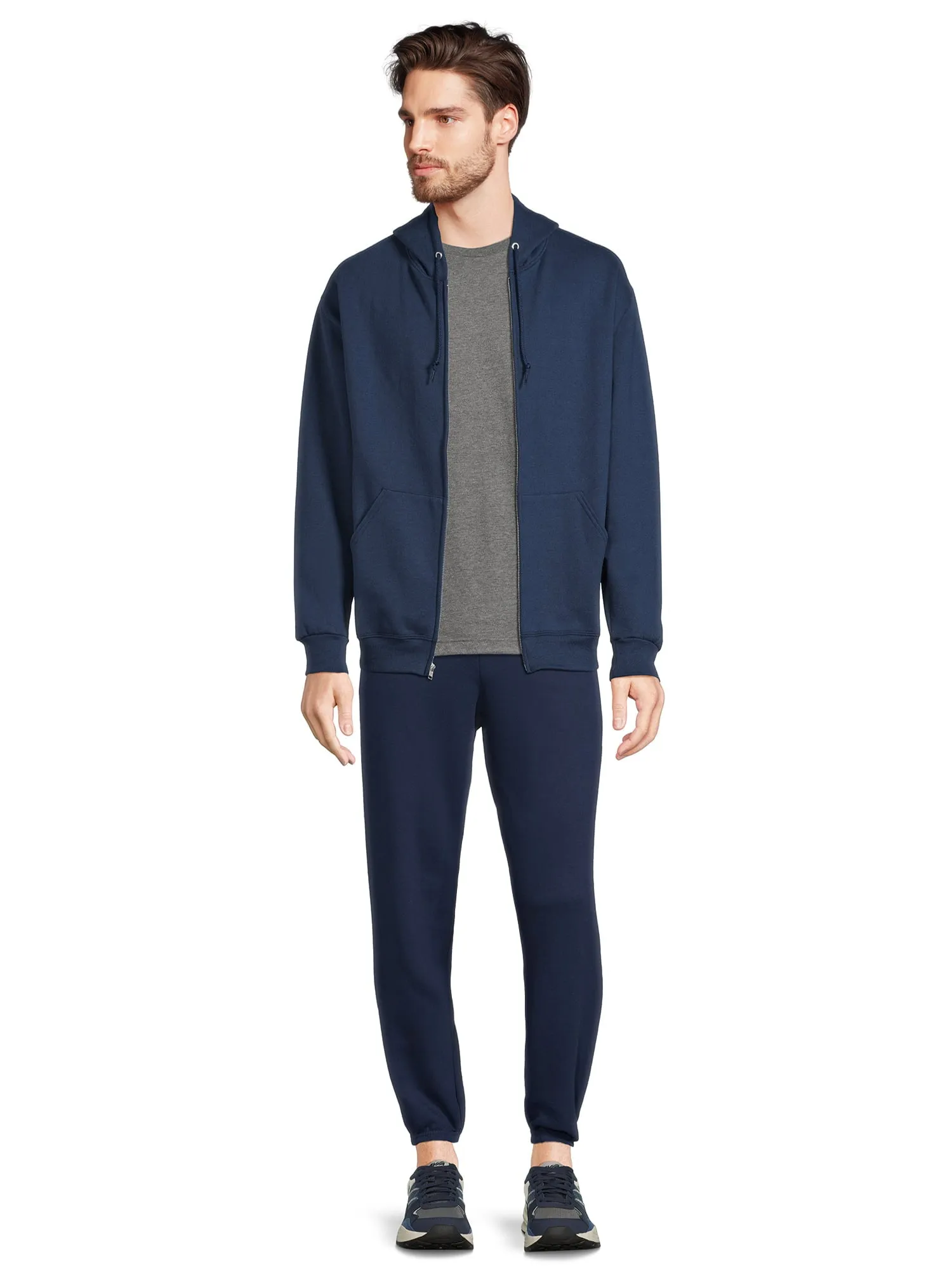 Athletic Works Men's Fleece Full Zip Hoodie Jacket, Sizes S-3XL