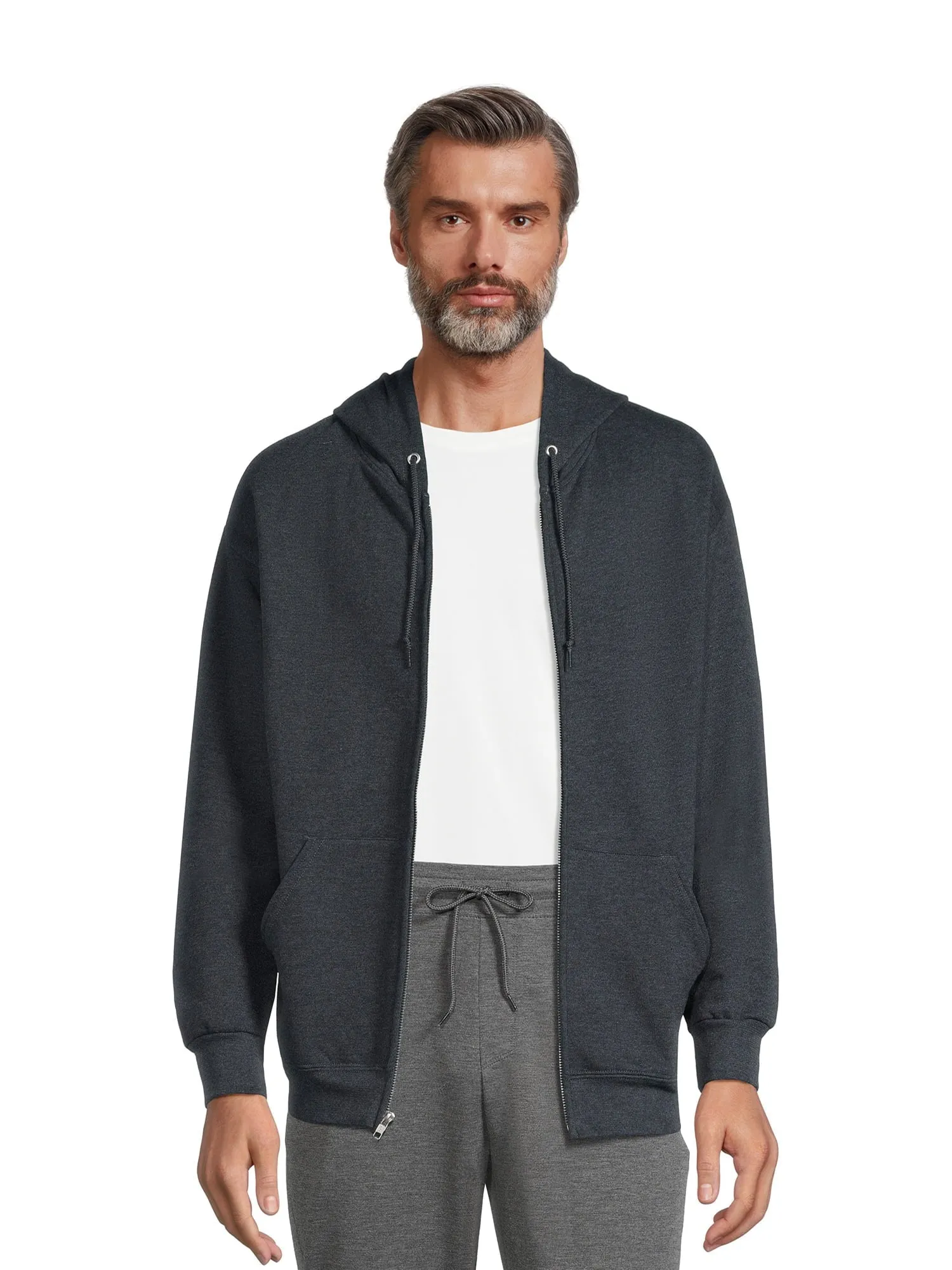 Athletic Works Men's Fleece Full Zip Hoodie Jacket, Sizes S-3XL