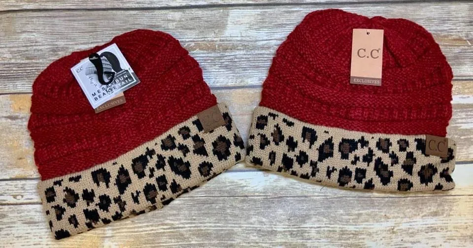 Authentic CC Adult Solid Ribbed Leopard Cuff Collection