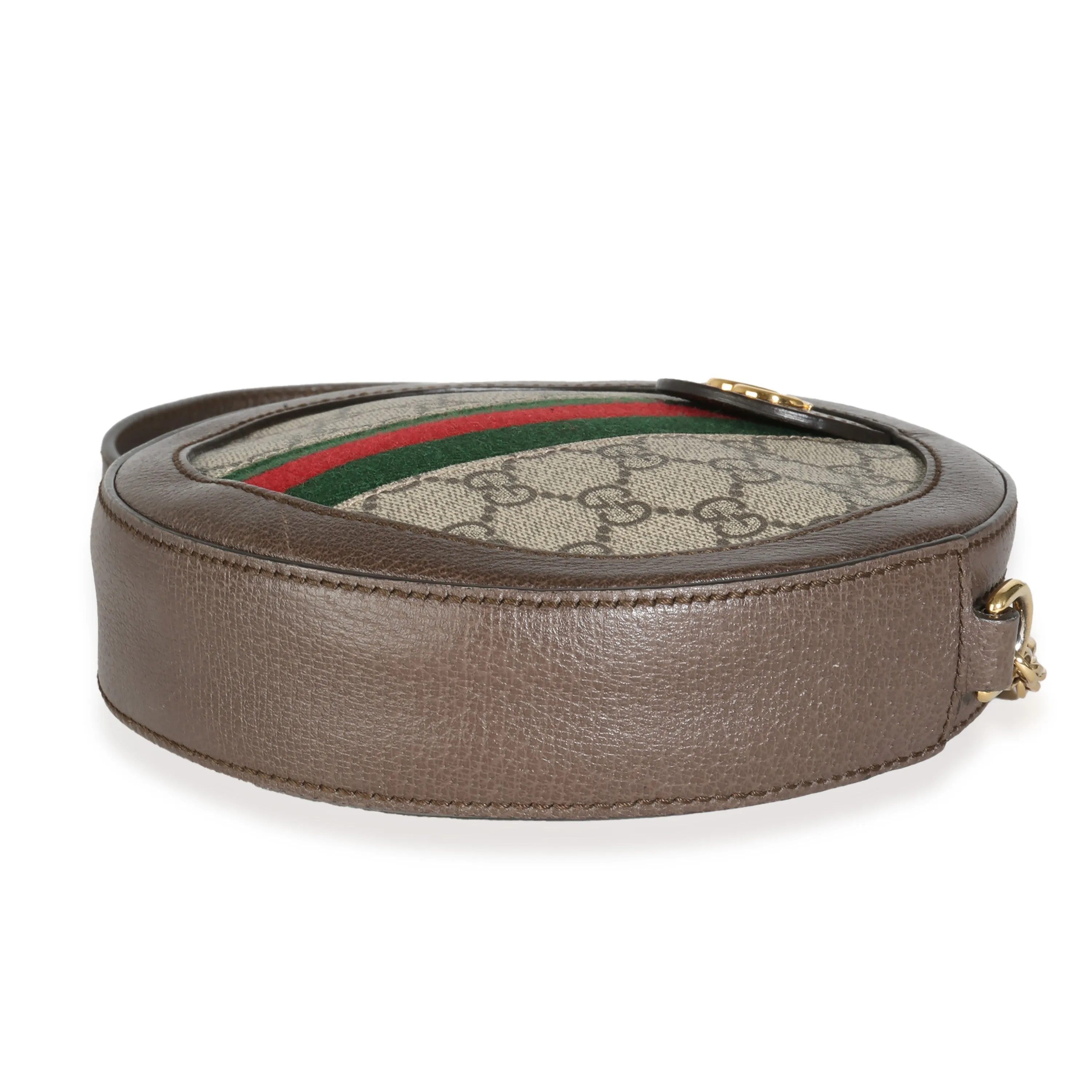 Beige GG Supreme Canvas Mini Ophidia Round Shoulder Bag