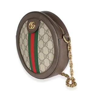 Beige GG Supreme Canvas Mini Ophidia Round Shoulder Bag