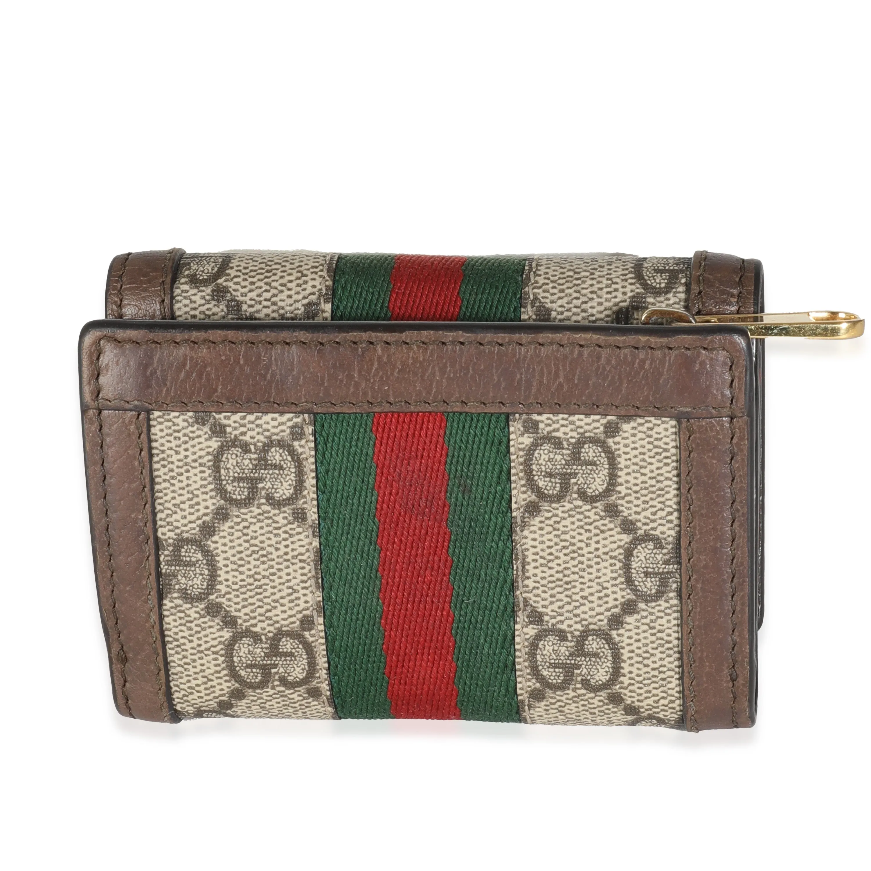 Beige GG Supreme Canvas Ophidia Trifold Wallet
