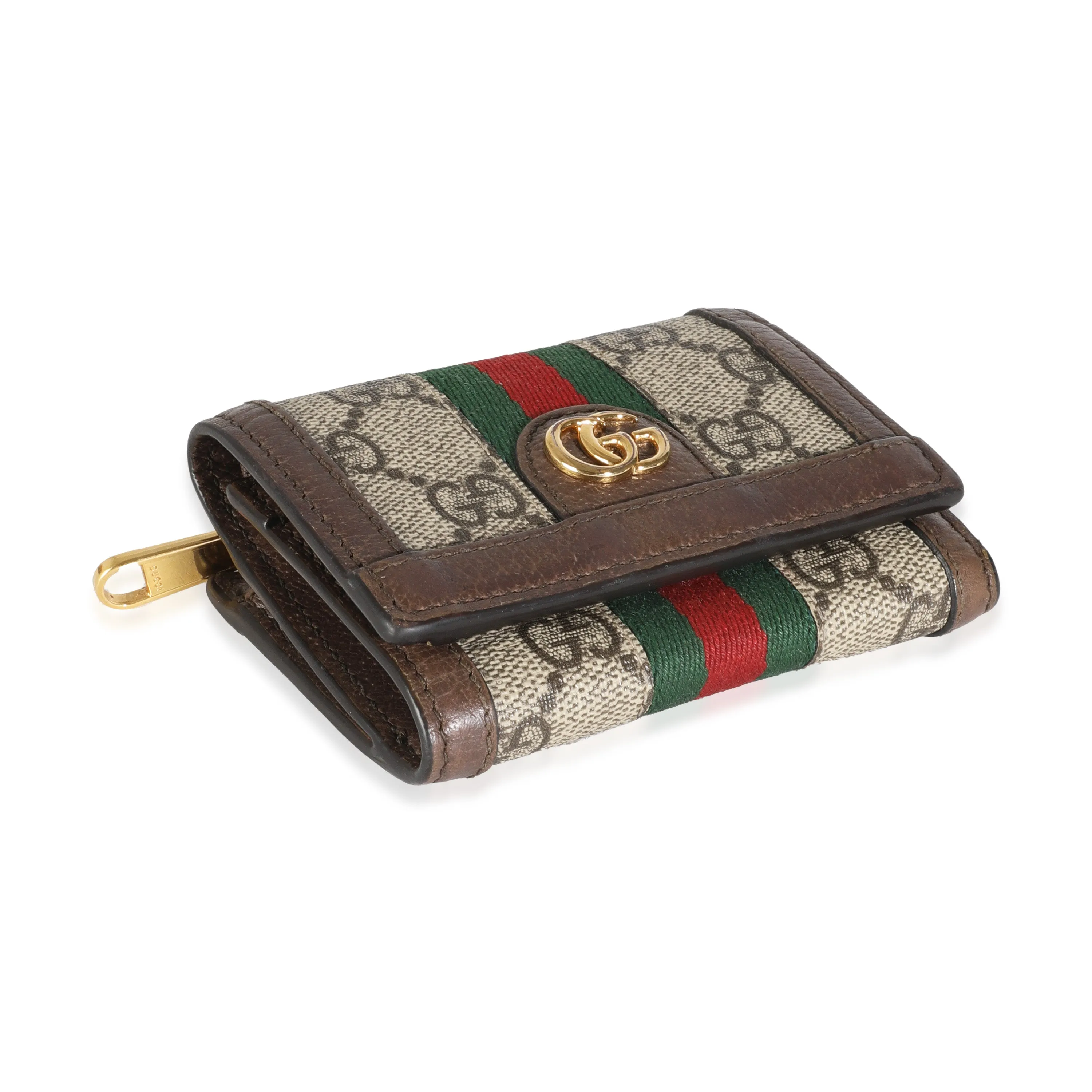 Beige GG Supreme Canvas Ophidia Trifold Wallet