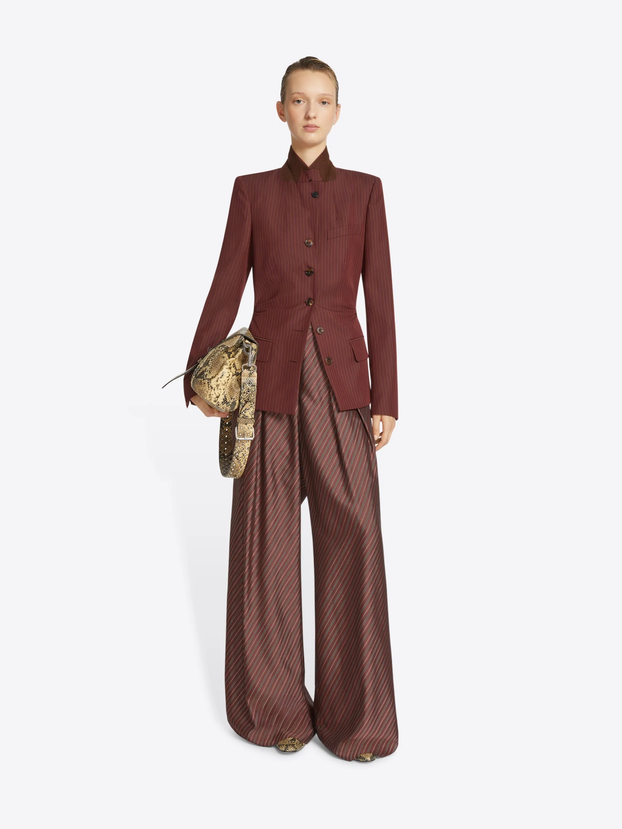 Belted wool blazer