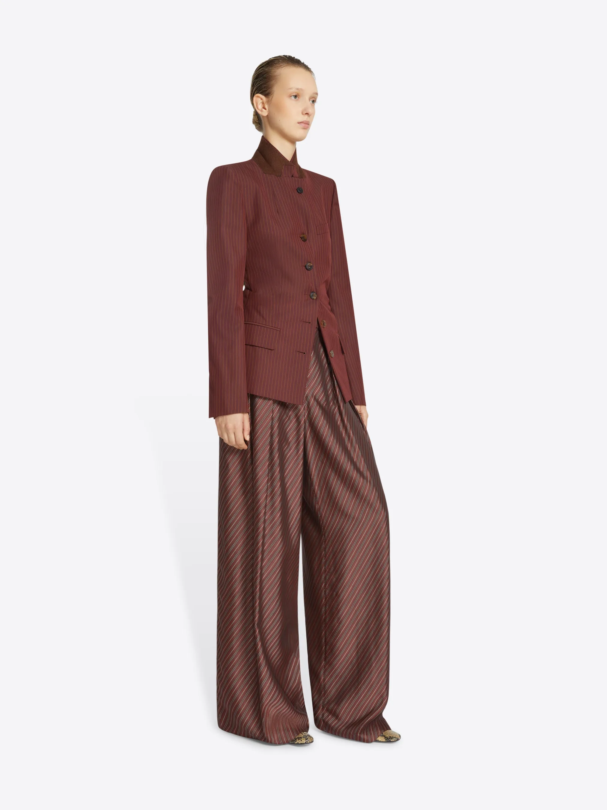Belted wool blazer