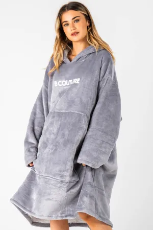 Bishopsgate Double Weight Fleece Blanket Hoodie - Grey