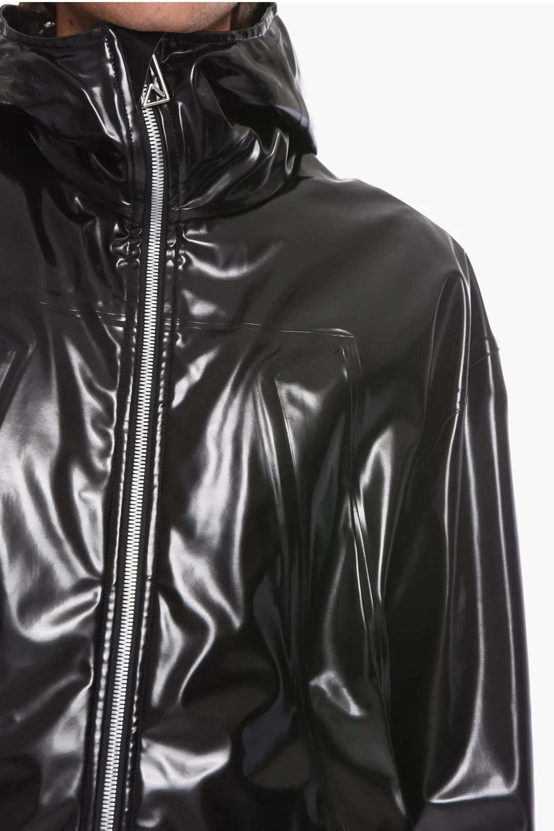 Bottega Veneta Rubberized-woven Windbreaker with Removable Lining