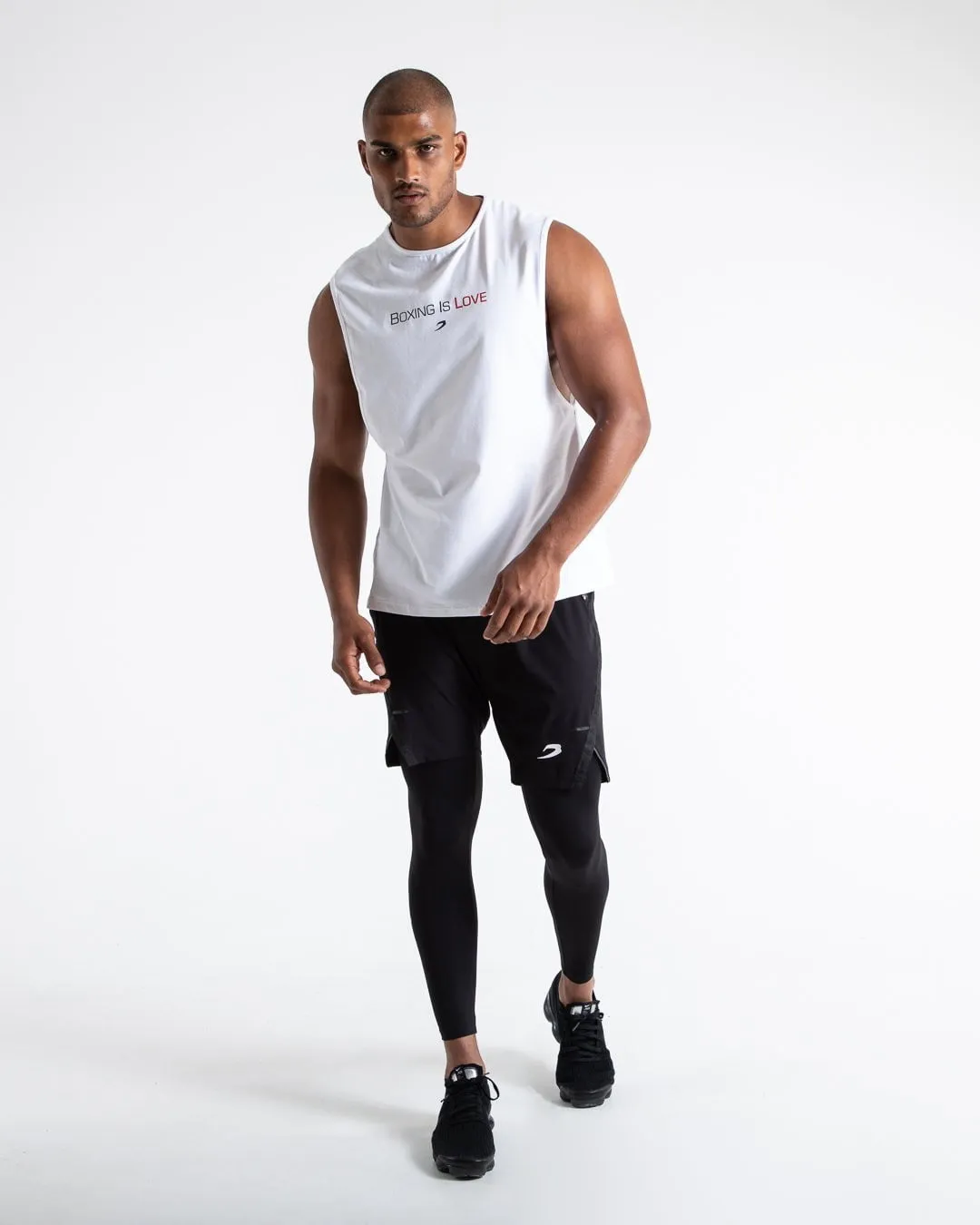 BOXING IS LOVE MUSCLE TANK - WHITE