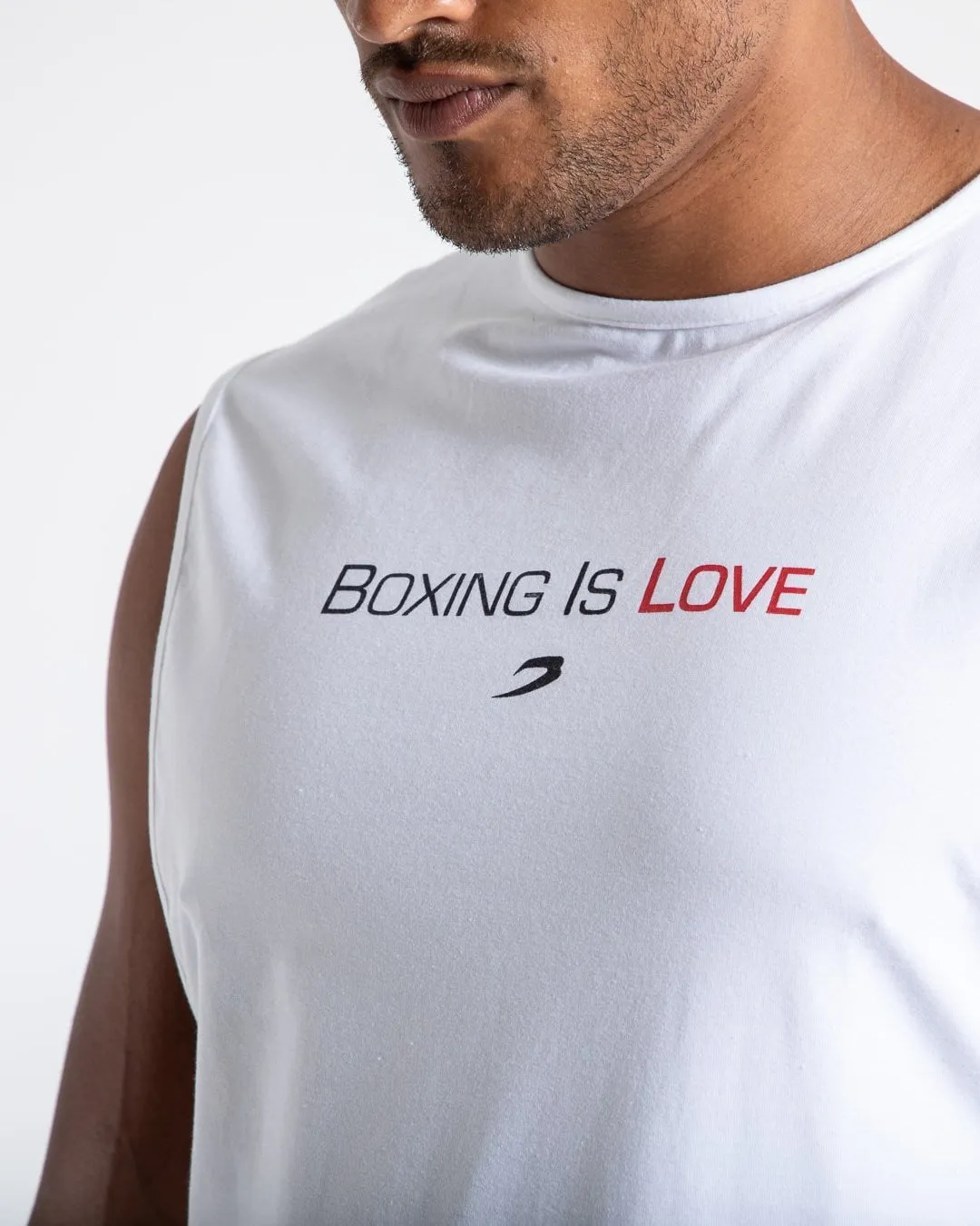 BOXING IS LOVE MUSCLE TANK - WHITE