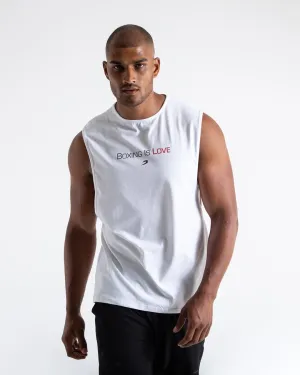 BOXING IS LOVE MUSCLE TANK - WHITE