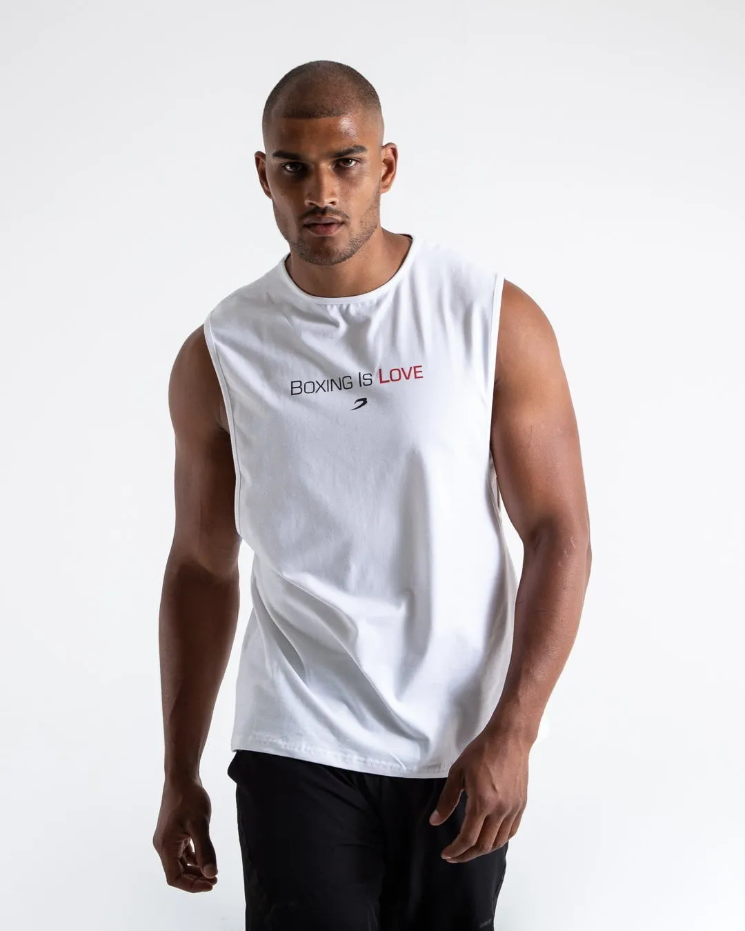 BOXING IS LOVE MUSCLE TANK - WHITE