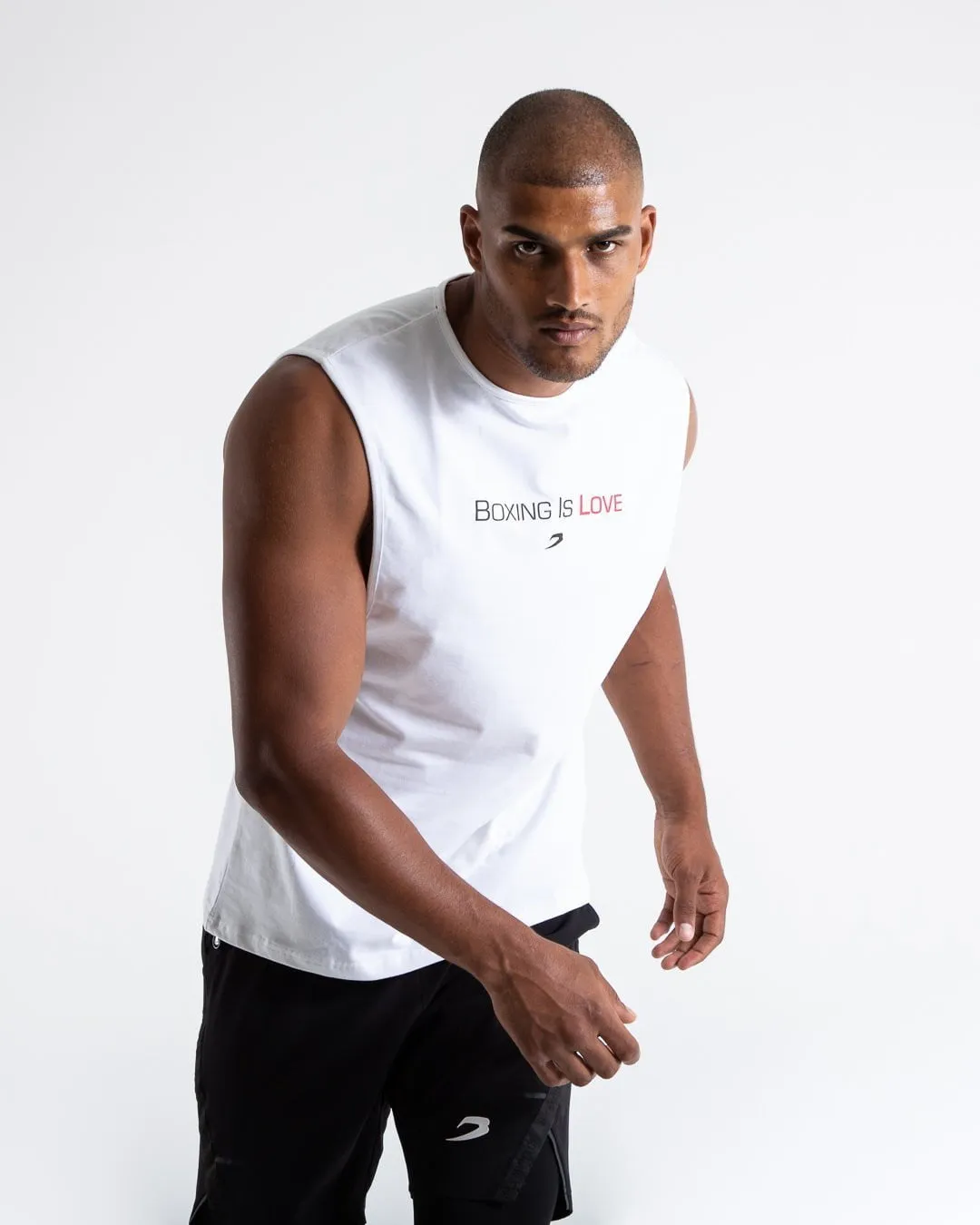 BOXING IS LOVE MUSCLE TANK - WHITE