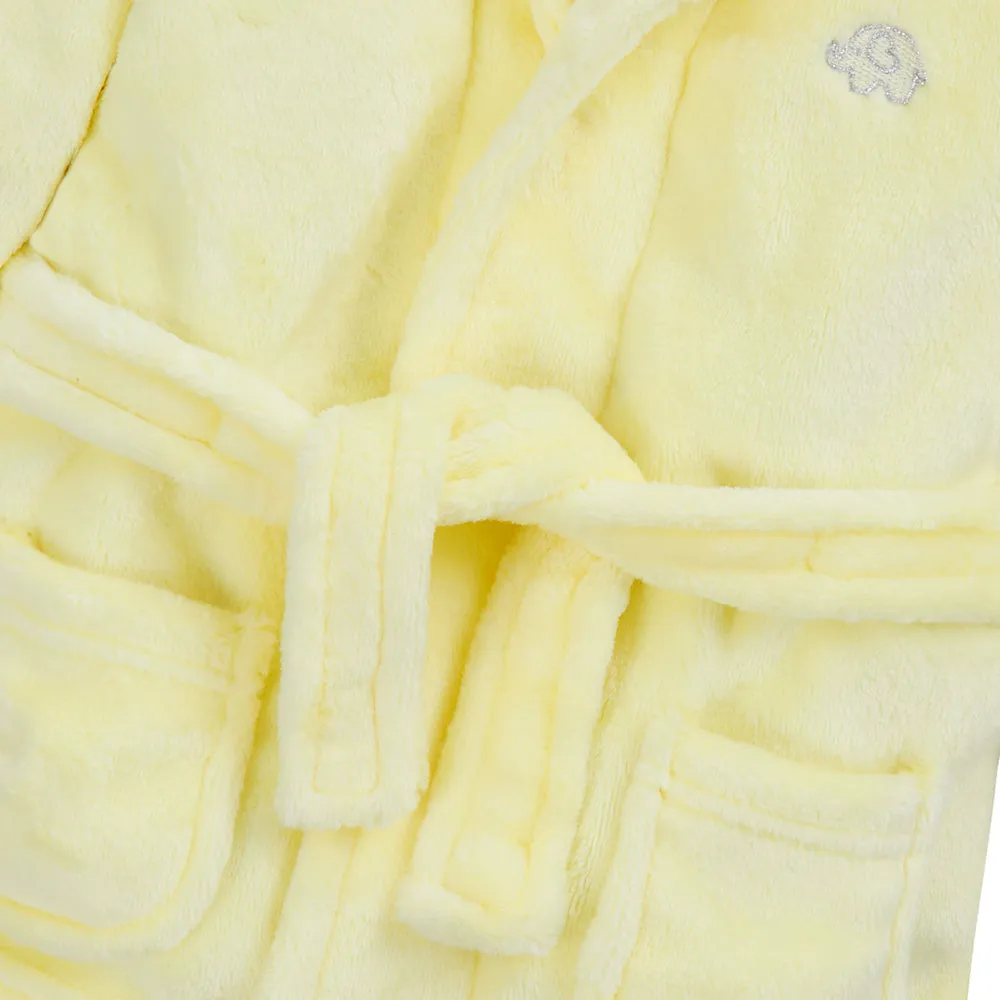 Boys Lemon Super Soft Hooded Dressing Gown (0-6 Months)-18C716