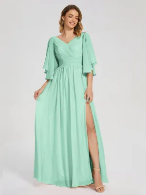 Bridesmaid Mint Green Dress Giselle Pretty Corset Back Chiffon Bridesmaid Dresses