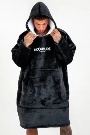 Brunswick Double Weight Fleece Blanket Hoodie - Black