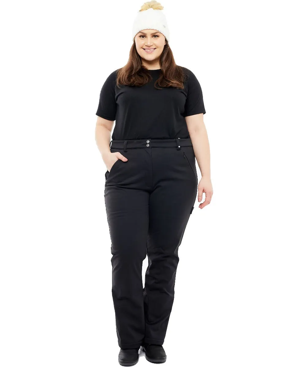 Cartel Prague Softshell Stretch Snow Pant Black Short & Regular Sizes 18-30