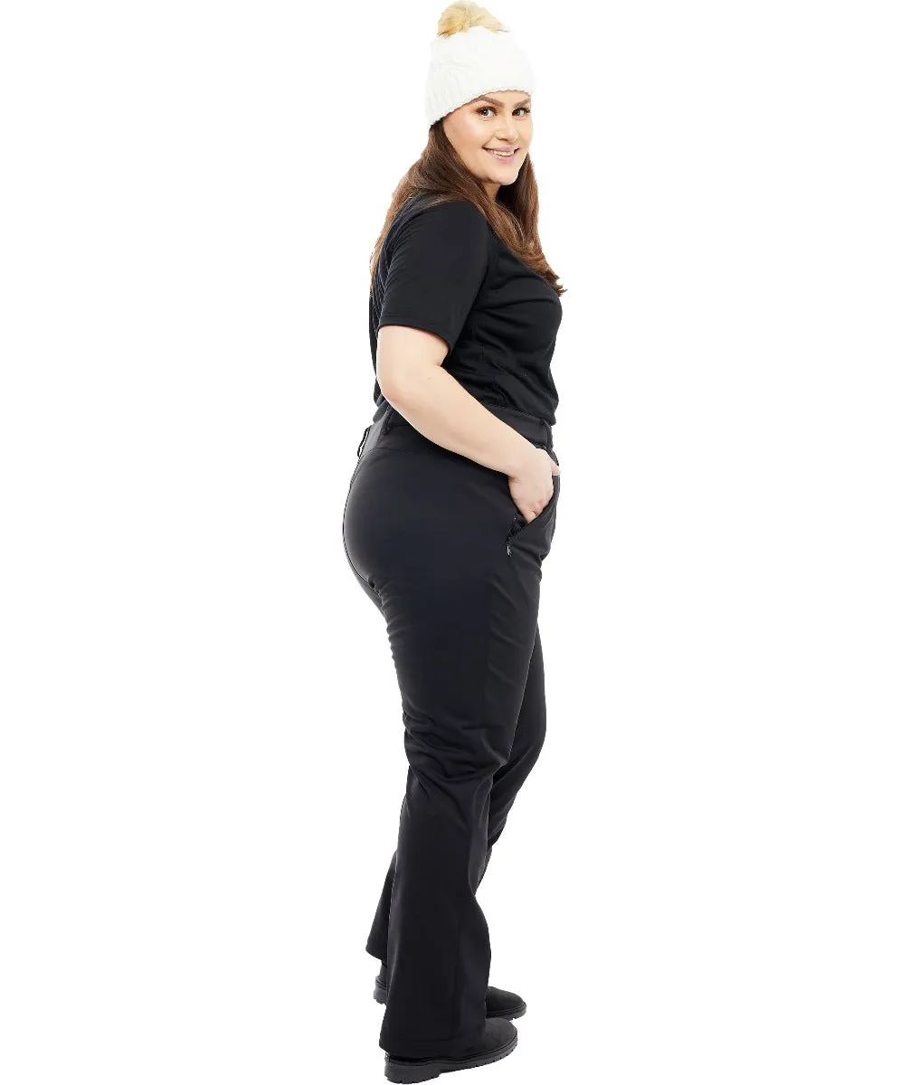 Cartel Prague Softshell Stretch Snow Pant Black Short & Regular Sizes 18-30