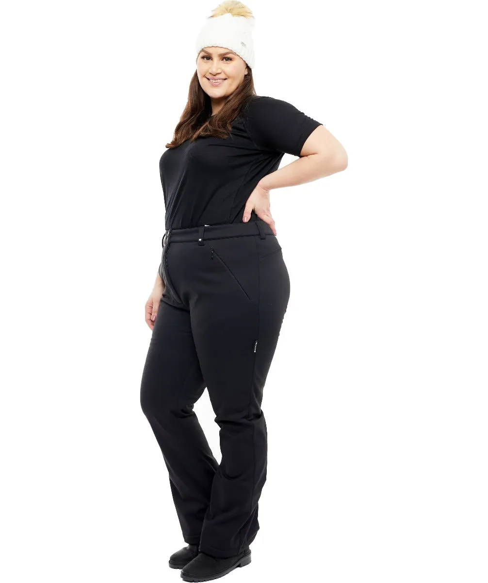 Cartel Prague Softshell Stretch Snow Pant Black Short & Regular Sizes 18-30
