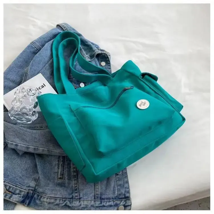 Casual Canvas Tote Bag – Large Capacity Commuter Handbag