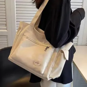 Casual Canvas Tote Bag – Large Capacity Commuter Handbag