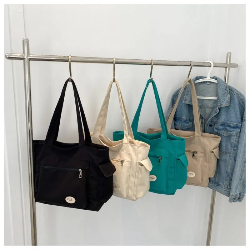 Casual Canvas Tote Bag – Large Capacity Commuter Handbag