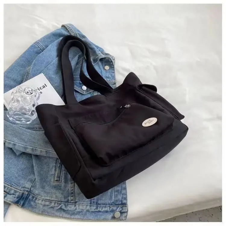 Casual Canvas Tote Bag – Large Capacity Commuter Handbag