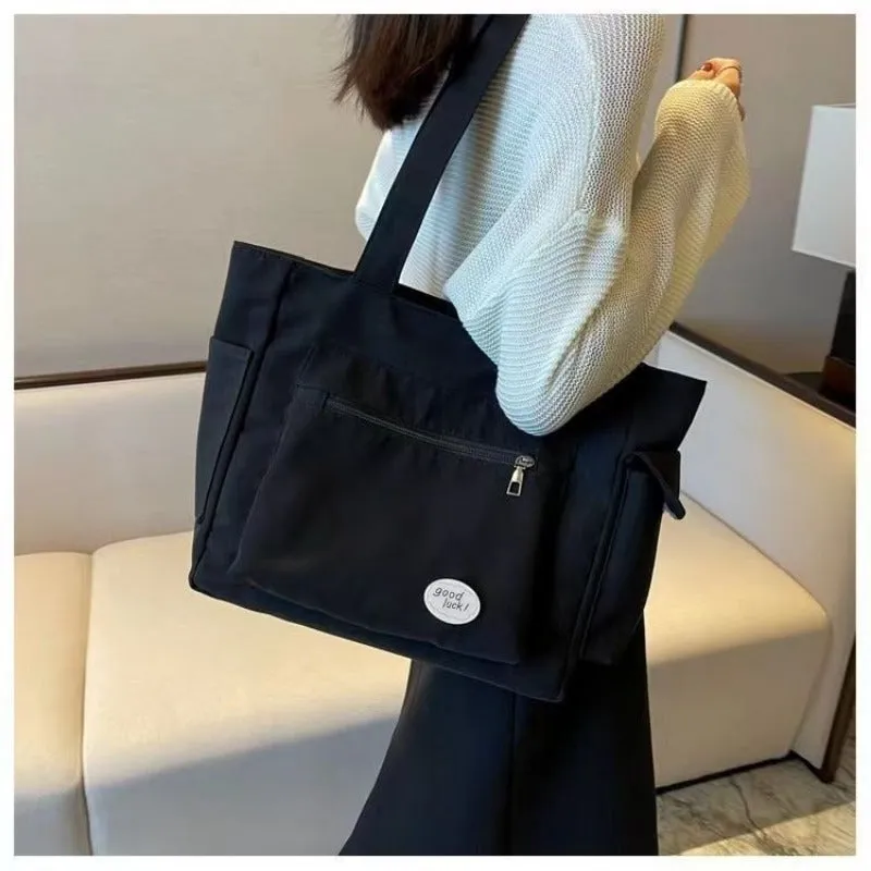 Casual Canvas Tote Bag – Large Capacity Commuter Handbag