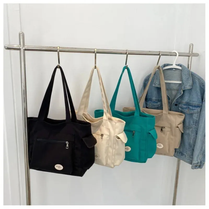 Casual Canvas Tote Bag – Large Capacity Commuter Handbag