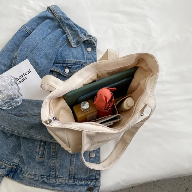 Casual Canvas Tote Bag – Large Capacity Commuter Handbag