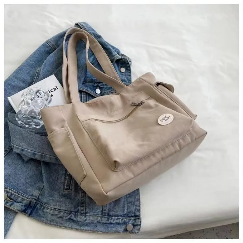 Casual Canvas Tote Bag – Large Capacity Commuter Handbag