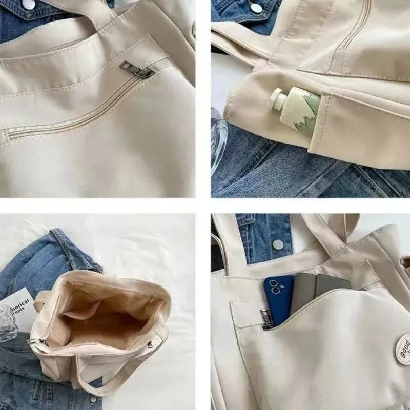 Casual Canvas Tote Bag – Large Capacity Commuter Handbag