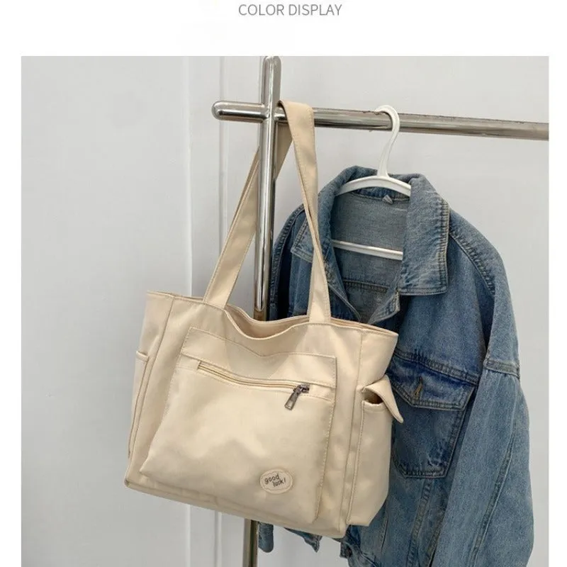 Casual Canvas Tote Bag – Large Capacity Commuter Handbag