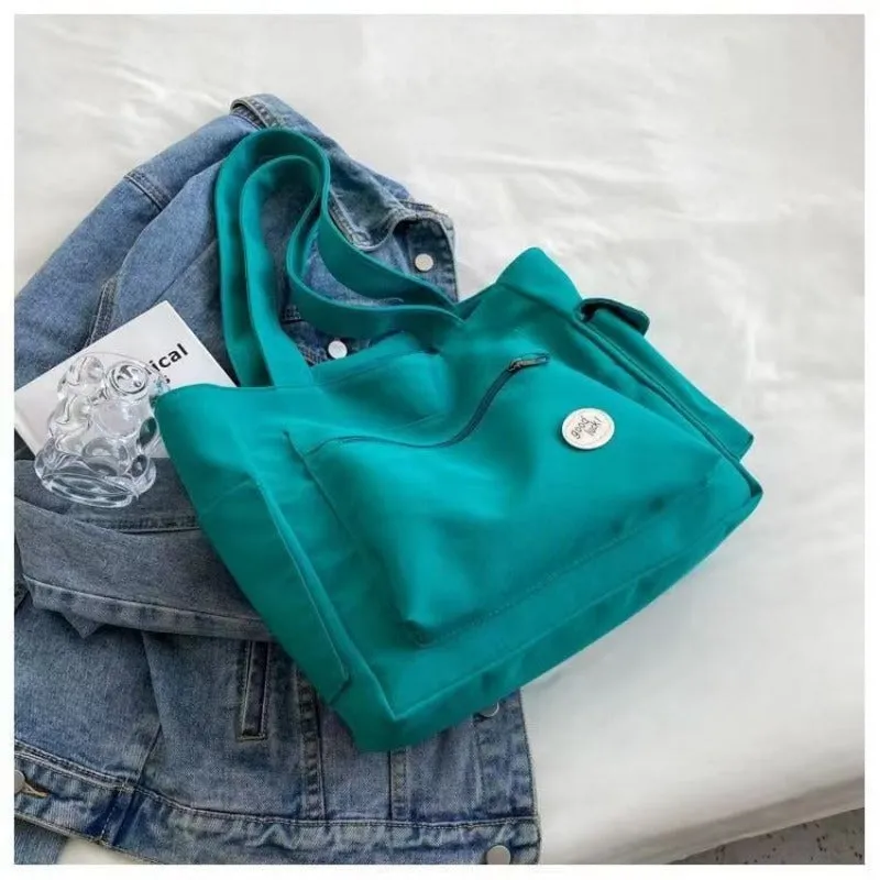 Casual Canvas Tote Bag – Large Capacity Commuter Handbag