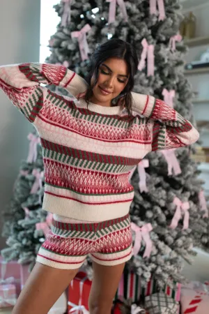 Casual Love Multi Fair Isle Knitted Sweater Set FINAL SALE