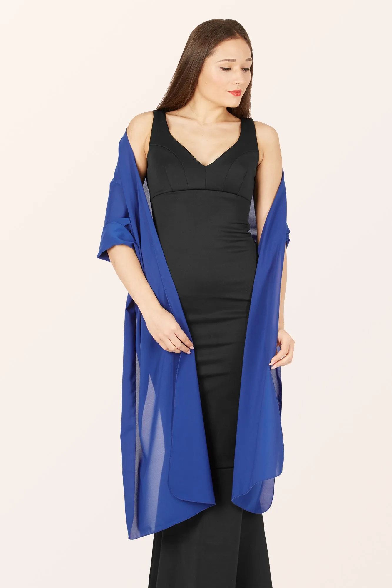 Chiffon Shawl - Royal Blue